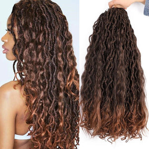 Mermaid Goddess Locs With Wavy 20-Inch Crochet Pre-Looped Ombre Hair - Ripples Hair & Beauty Supplies