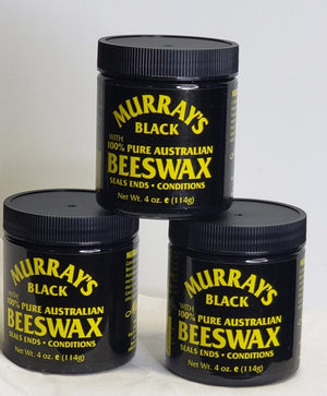Murray's Black with 100% Pure Australian Beeswax Pomade - Styling Solution for Men's Natural Black Hair Textures. - Ripples Hair & Beauty Supplies
