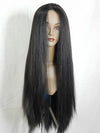 Synthetic Lace Front Wig for Black Women - Yaki Straight 24-Inch Long Hair Wig, Heat Resistant Fiber - Ripples Hair & Beauty Supplies