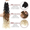 Wavy Gypsy Locs 3-Colors Ombre Crochet Hair 18-Inch 24 Strands/Bundle - Ripples Hair & Beauty Supplies