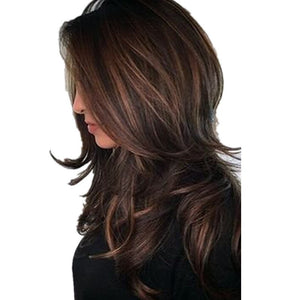 Women's Wig Mixed Brown Medium-length Straight Hair - Ripples Hair & Beauty Supplies